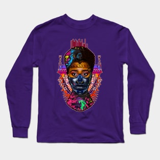 Afro Hair Black Girl Shogun Melanin Ronin Warrior Long Sleeve T-Shirt